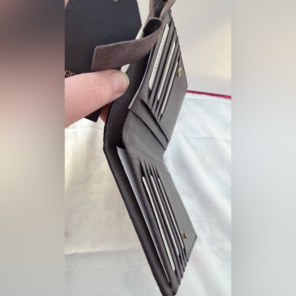 Genuine Leather Brown wallet unisex Bag - Picture 9 of 12